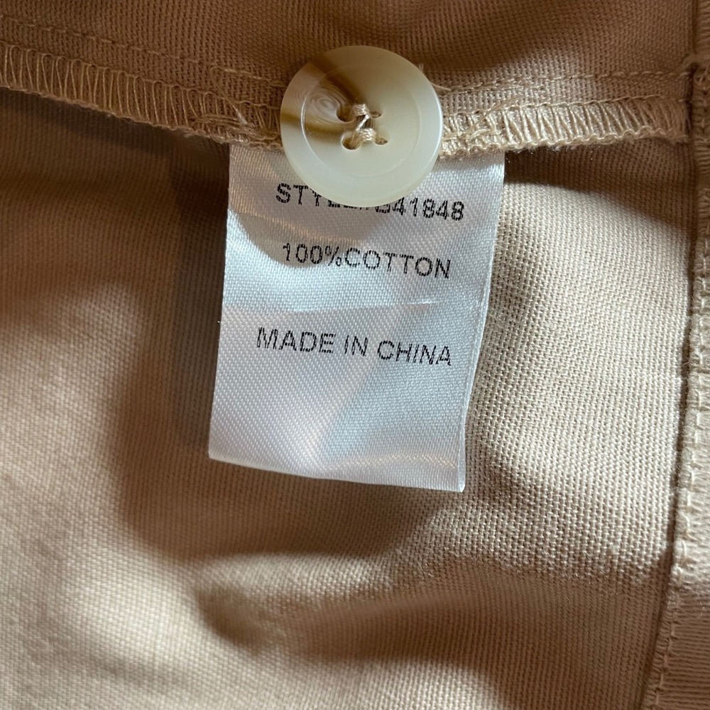 Jodifl Tan Khaki Cotton Button Front Midi Skirt NWT Size L Cottagecore Academia - Picture 4 of 6